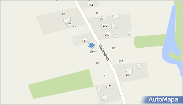 Grębów, Dolańskich, 66, mapa Grębów