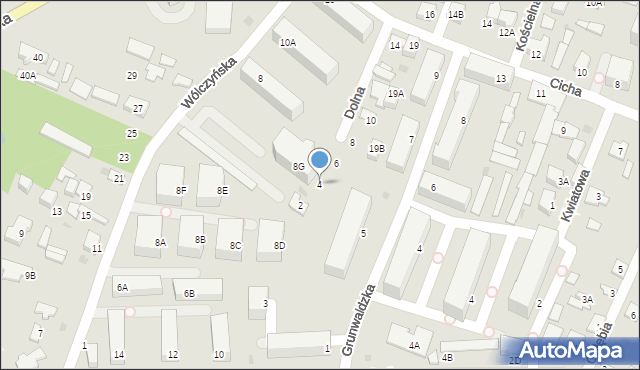 Grodzisk Mazowiecki, Dolna, 4, mapa Grodzisk Mazowiecki