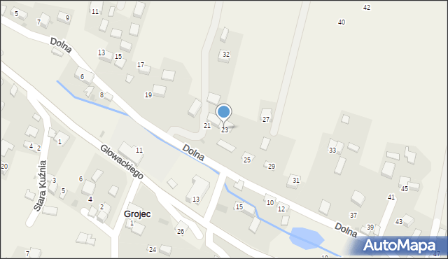 Grojec, Dolna, 23, mapa Grojec