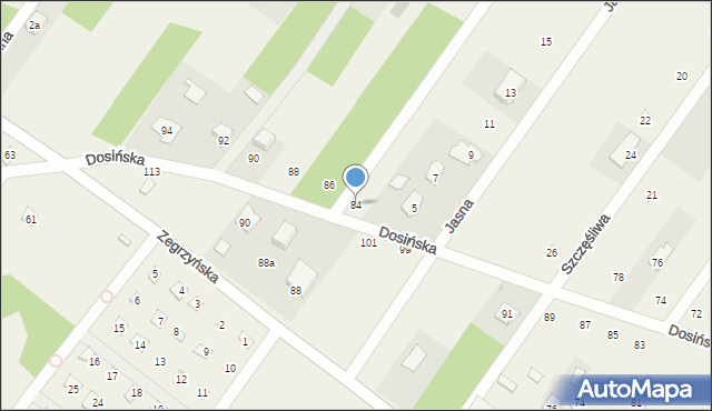 Jachranka, Dosińska, 84, mapa Jachranka