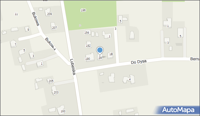 Jakubowice Konińskie, Do Dysa, 1A, mapa Jakubowice Konińskie