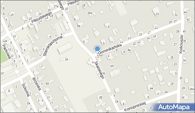 Janów Podlaski, Dominikańska, 2, mapa Janów Podlaski