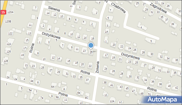 Jarocin, Dożynkowa, 15, mapa Jarocin