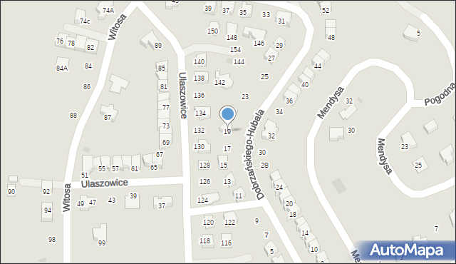 Jasło, Dobrzańskiego-Hubala Henryka, mjr., 19, mapa Jasła