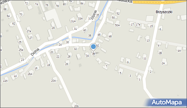 Jasło, Dolna, 36, mapa Jasła