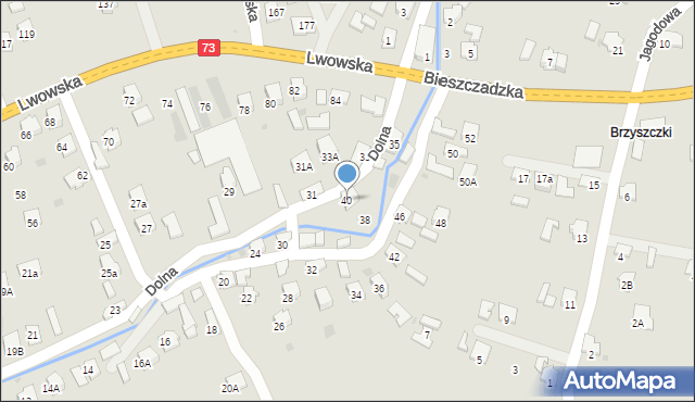Jasło, Dolna, 40, mapa Jasła