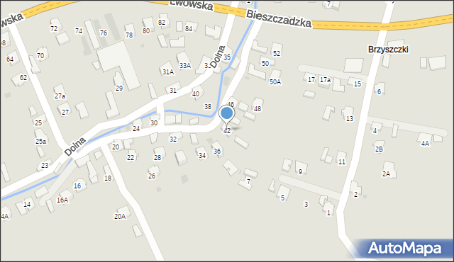 Jasło, Dolna, 42, mapa Jasła