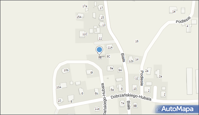 Jawiszowice, Dobrzańskiego-Hubala Henryka, mjr., 9B, mapa Jawiszowice