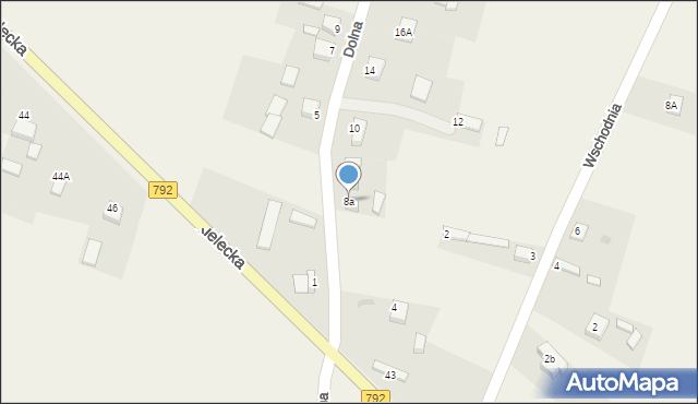 Jaworznik, Dolna, 8a, mapa Jaworznik