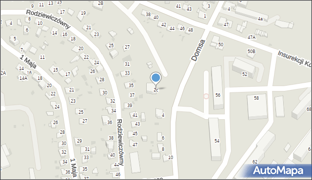 Jaworzno, Domsa Roberta, 2c, mapa Jaworzno