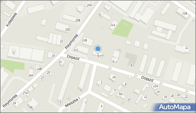 Jędrzejów, Dojazd, 3, mapa Jędrzejów