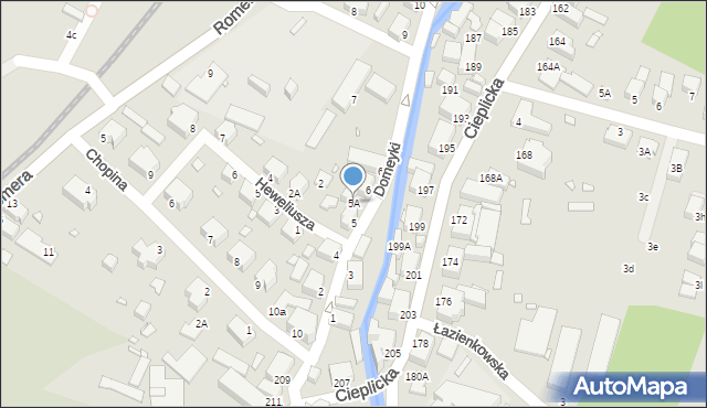 Jelenia Góra, Domeyki Ignacego, 5A, mapa Jelenia Góra