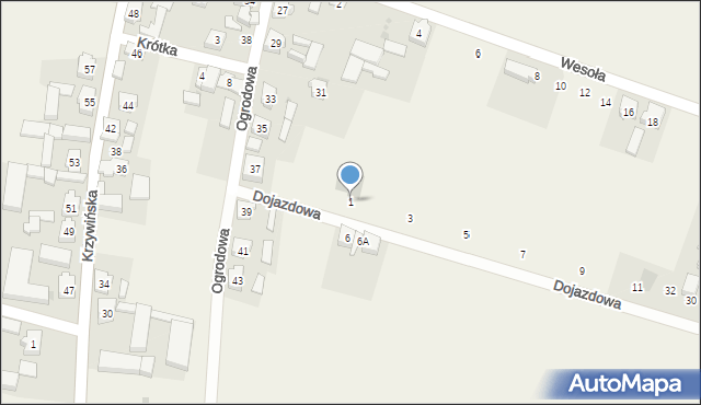 Kąkolewo, Dojazdowa, 1, mapa Kąkolewo