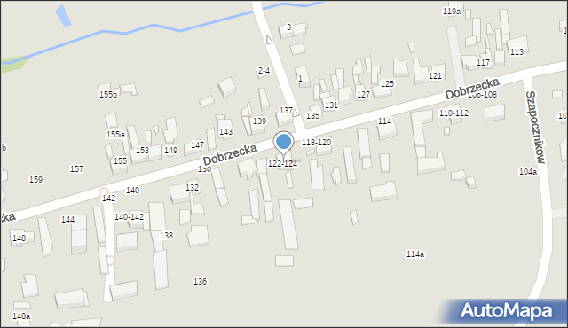 Kalisz, Dobrzecka, 122-124, mapa Kalisza