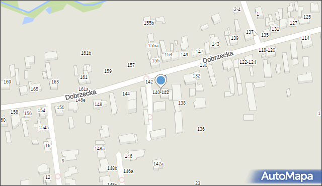 Kalisz, Dobrzecka, 140-142, mapa Kalisza