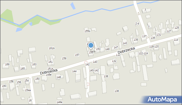 Kalisz, Dobrzecka, 155, mapa Kalisza