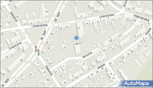 Kalisz, Dobrzecka, 16a, mapa Kalisza