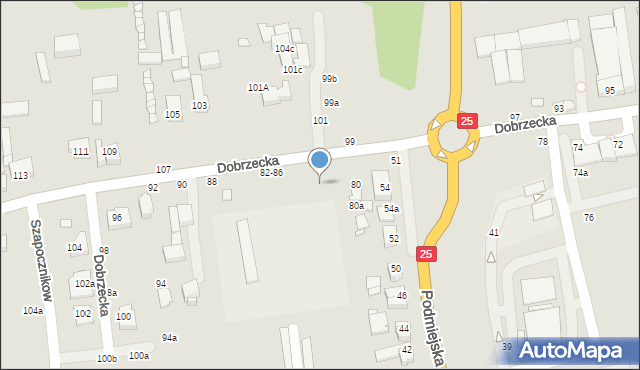 Kalisz, Dobrzecka, 82, mapa Kalisza