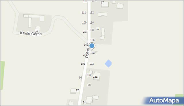 Kawle Górne, Dolna, 104, mapa Kawle Górne