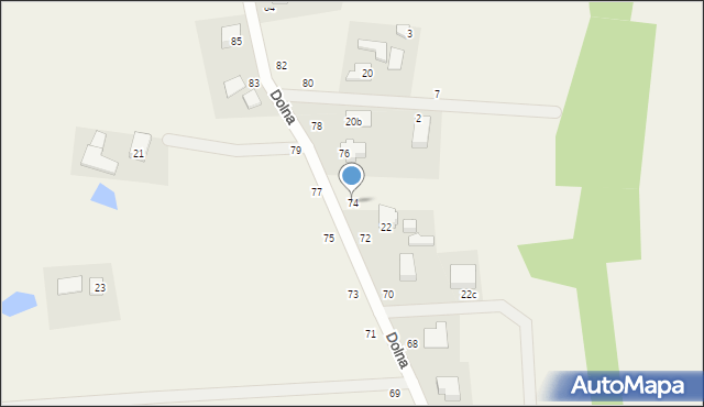 Kawle Górne, Dolna, 74, mapa Kawle Górne
