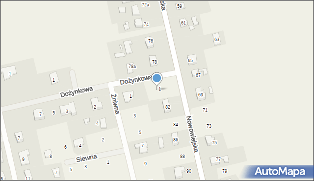 Kaźmierz, Dożynkowa, 1a, mapa Kaźmierz