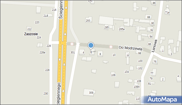 Kielce, Do Modrzewia, 6, mapa Kielc
