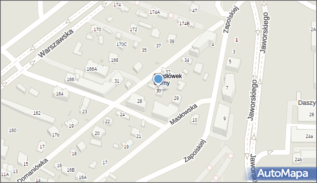 Kielce, Domaniówka, 30, mapa Kielc