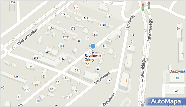 Kielce, Domaniówka, 32, mapa Kielc