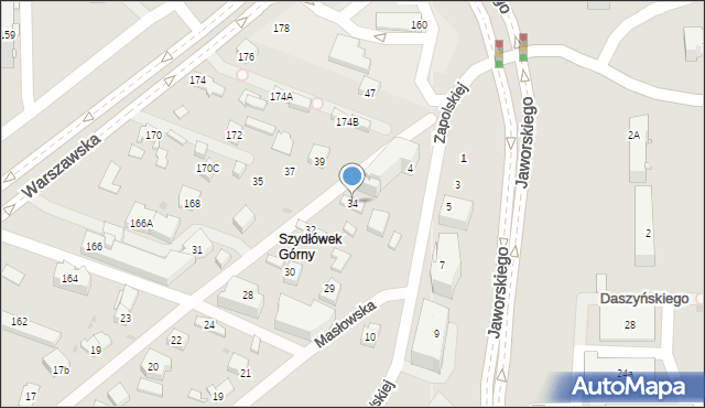 Kielce, Domaniówka, 34, mapa Kielc