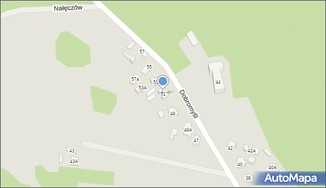 Kielce, Dobromyśl, 51, mapa Kielc