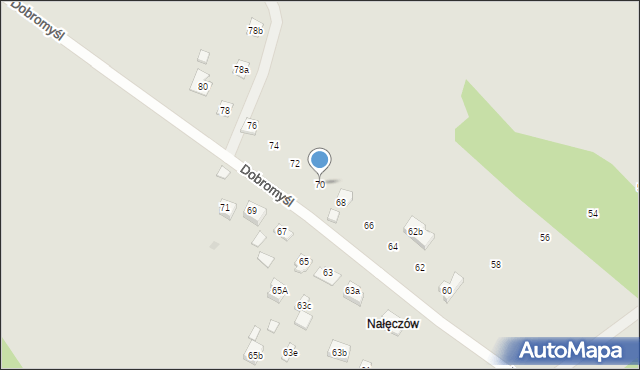 Kielce, Dobromyśl, 70, mapa Kielc