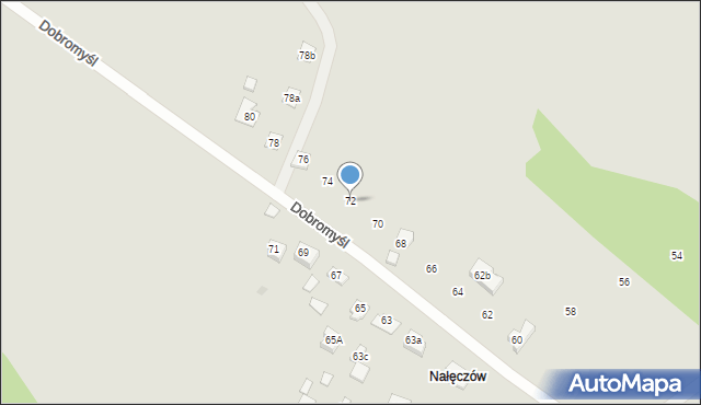 Kielce, Dobromyśl, 72, mapa Kielc