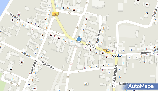 Kłecko, Domańskiego Juliana, dr., 2, mapa Kłecko