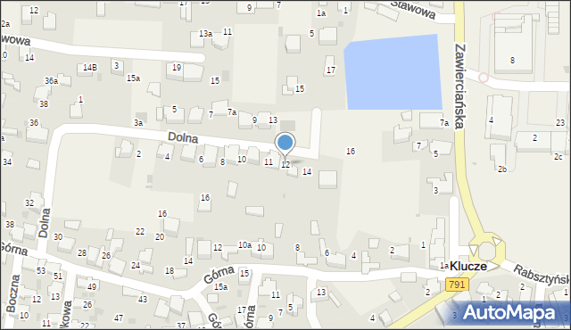 Klucze, Dolna, 12, mapa Klucze