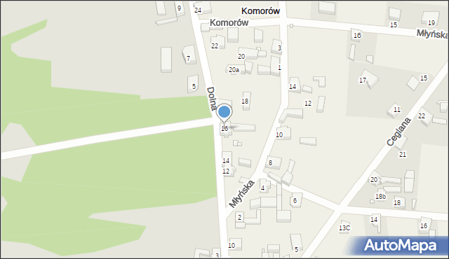 Komorów, Dolna, 16, mapa Komorów