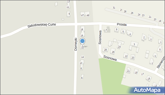 Konin, Domeyki Ignacego, 12, mapa Konina