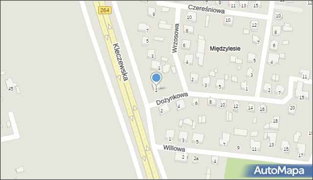 Konin, Dożynkowa, 1, mapa Konina