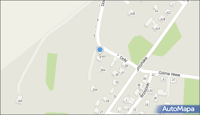 Końskowola, Doły, 3, mapa Końskowola