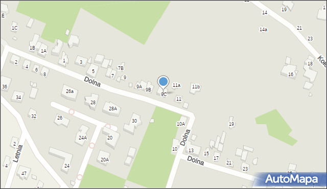 Konstancin-Jeziorna, Dolna, 9C, mapa Konstancin-Jeziorna