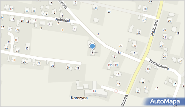 Korczyna, Dolińska, 3, mapa Korczyna