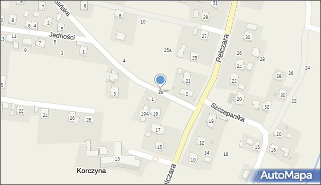 Korczyna, Dolińska, 3a, mapa Korczyna
