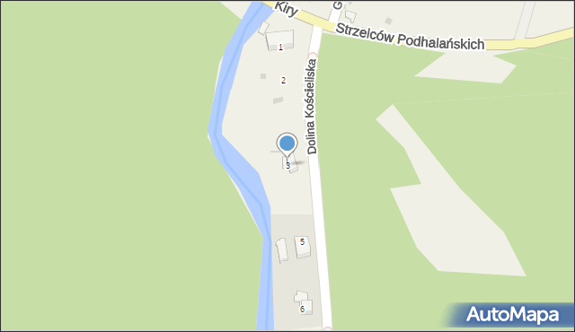 Kościelisko, Dolina Kościeliska, 3, mapa Kościelisko
