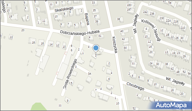 Koszyce Wielkie, Dobrzańskiego-Hubala Henryka, mjr., 2, mapa Koszyce Wielkie