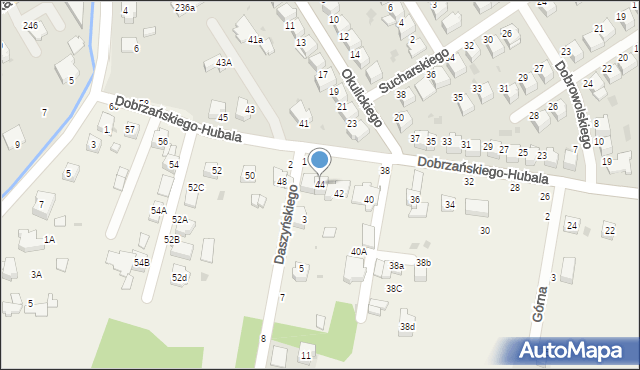 Koszyce Wielkie, Dobrzańskiego-Hubala Henryka, mjr., 44, mapa Koszyce Wielkie
