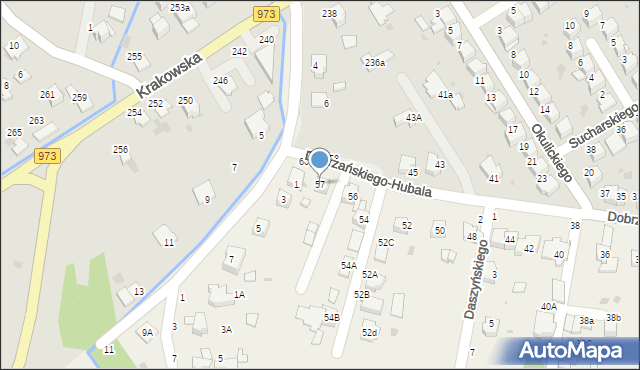 Koszyce Wielkie, Dobrzańskiego-Hubala Henryka, mjr., 57, mapa Koszyce Wielkie