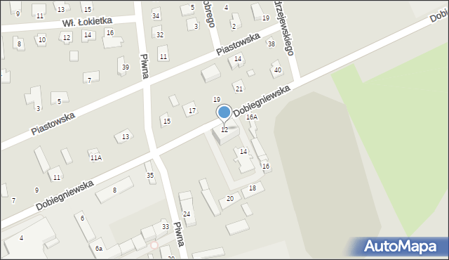 Kowal, Dobiegniewska, 12, mapa Kowal