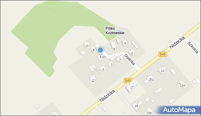 Kozłowo, Dolinka, 7, mapa Kozłowo