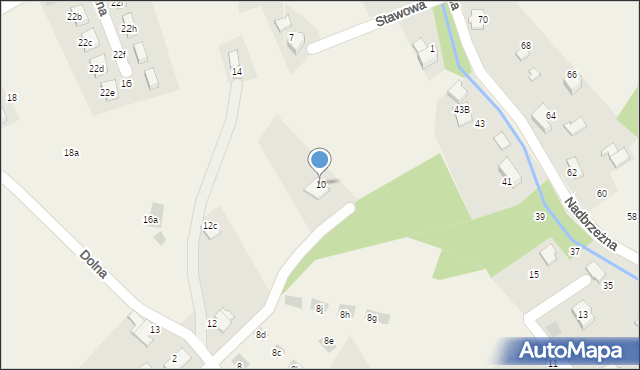 Kozy, Dolna, 10, mapa Kozy