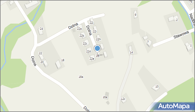 Kozy, Dolna, 16, mapa Kozy