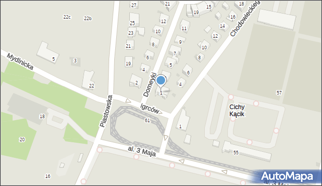 Kraków, Domeyki Ignacego, 1, mapa Krakowa